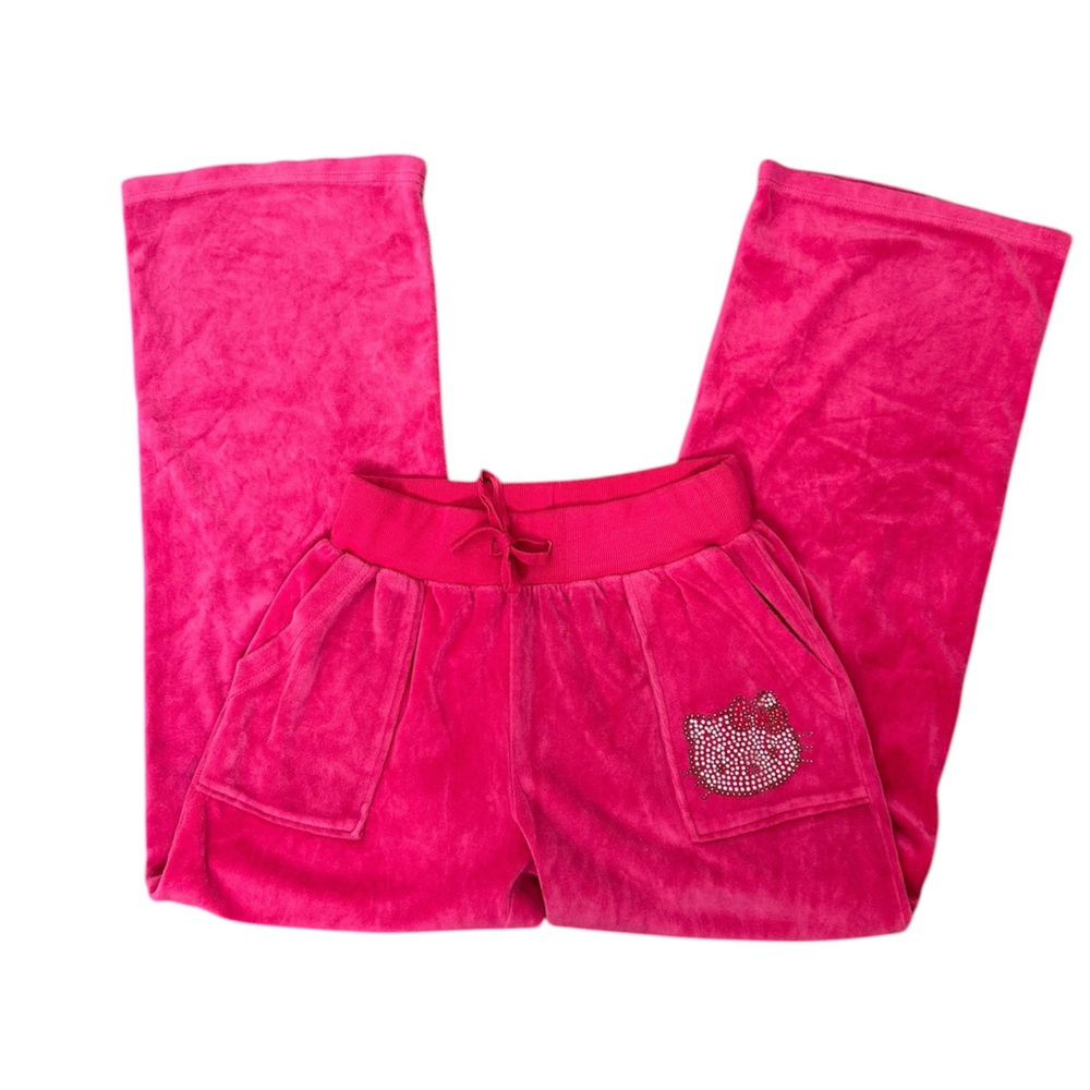 Universal Studios Hello Kitty hot pink velour rhinestones lounging joggers small - Picture 8 of 13